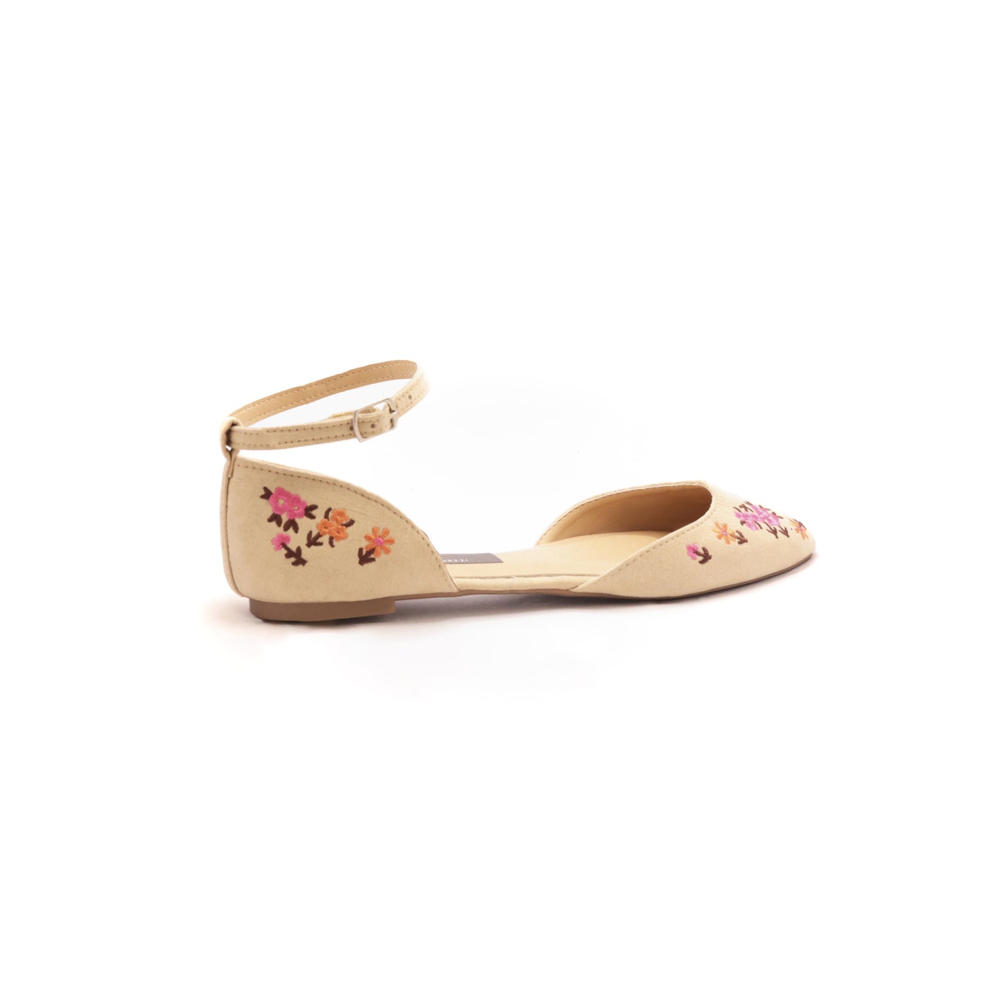 Ballerine beige scamosciate con ricami