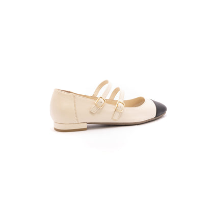 Ballerine in pelle bicolor