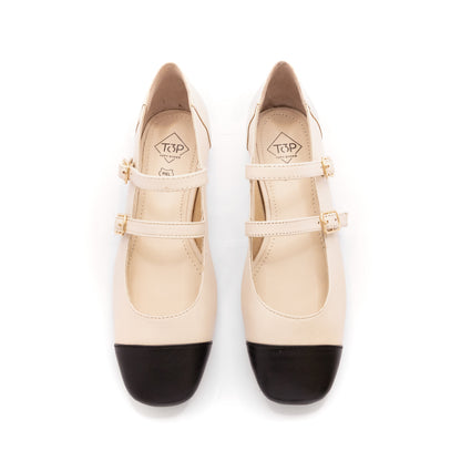 Ballerine in pelle bicolor