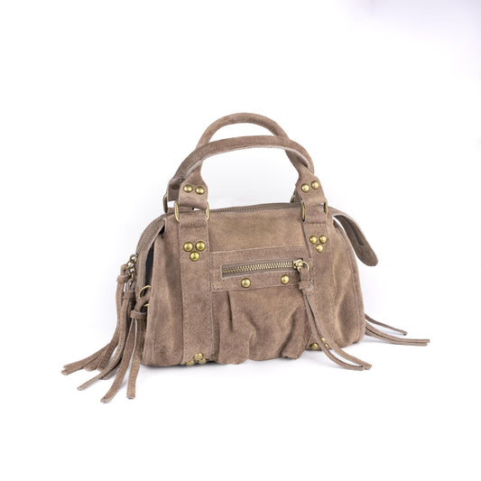 Borsa Mini Bag pelle scamosciata beige