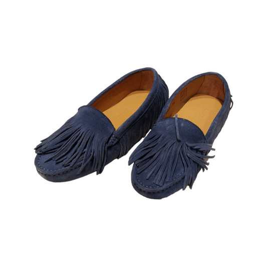 Mocassino scamosciato frange jeans