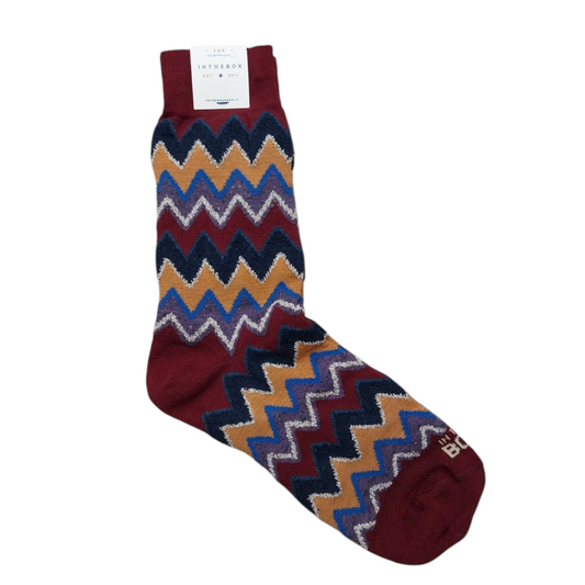 Calze corte zig zag bordeaux