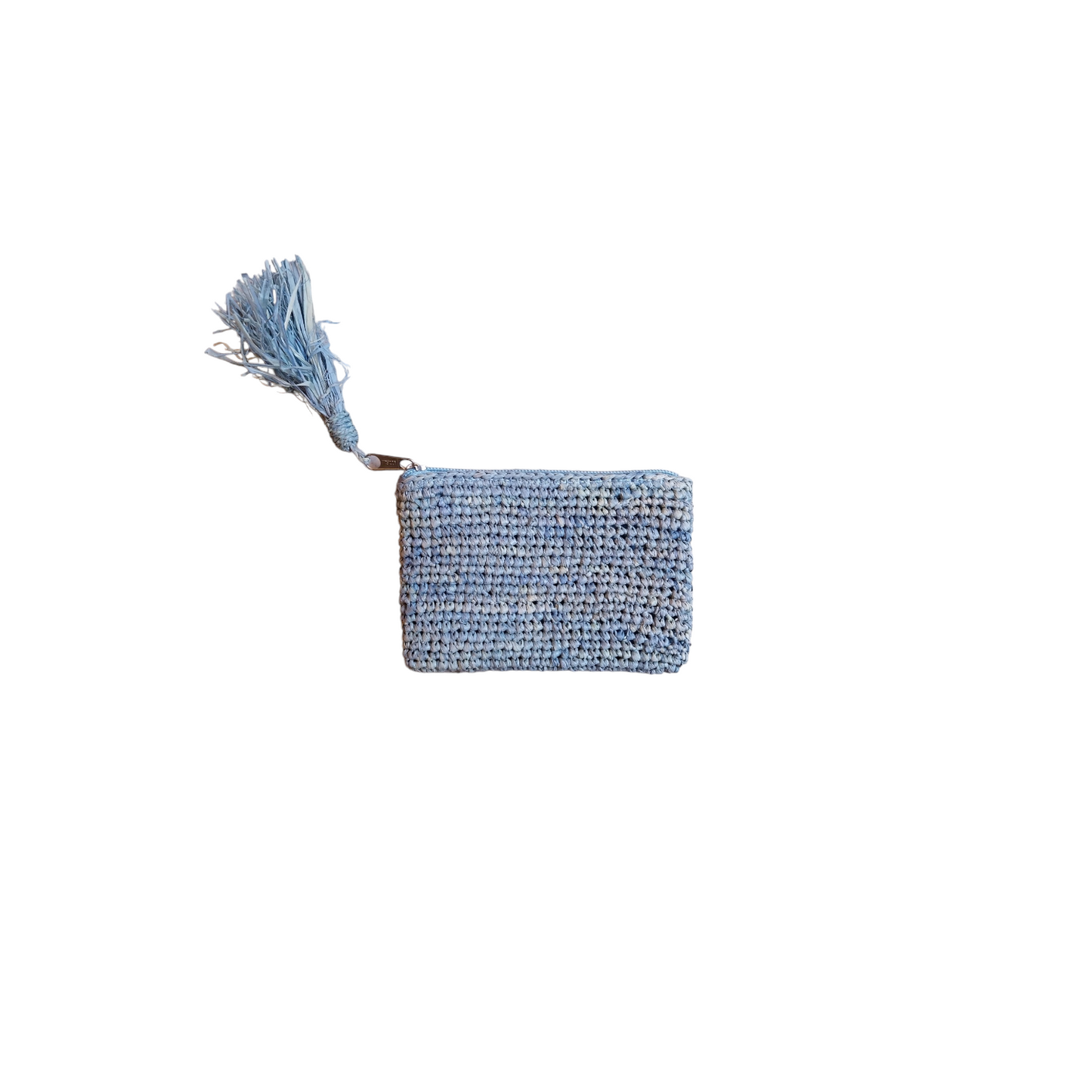 Portamonete in raffia azzurro