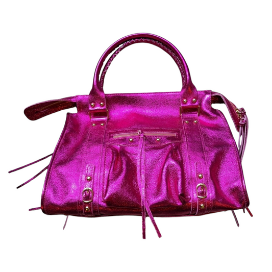 Borsa Maxi Bag pelle metallizzata fuxia