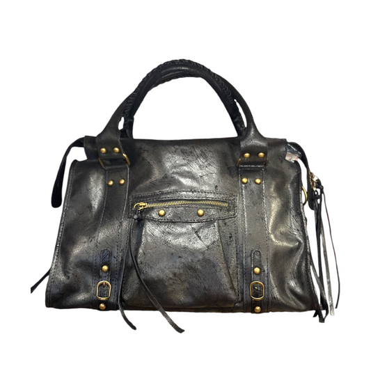 Borsa Maxi Bag pelle graffiata nera