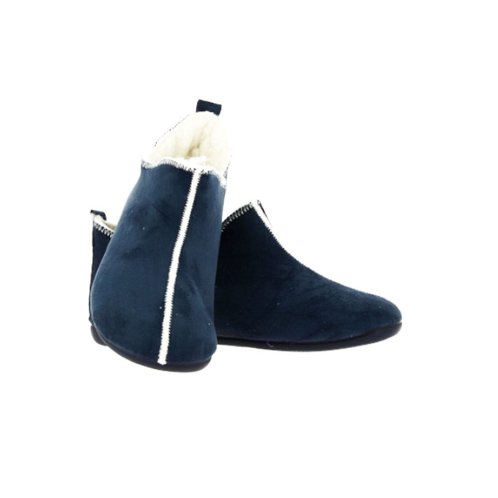 Stivaletti alcantara lana vergine navy donna